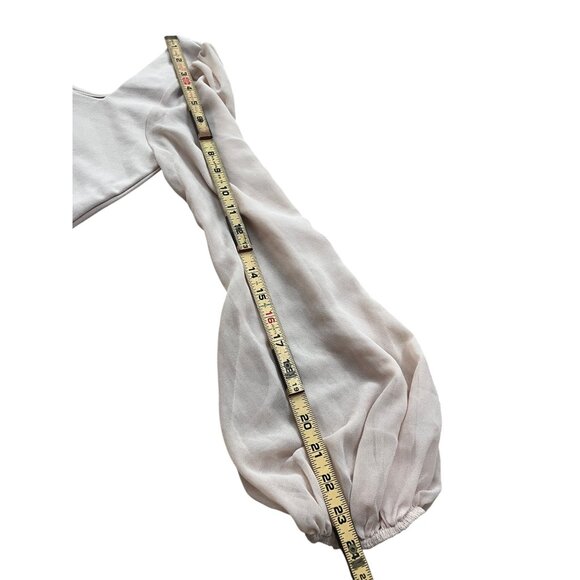 Windsor Y2K Milkmaid Crop Top Womens Medium Ivory Solid Balloon Sleeve Peasant - Picture 10 of 10